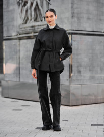 Geacă-cămașă de damă cu blană Staff ma graphite