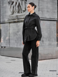 Geacă-cămașă de damă cu blană Staff ma graphite