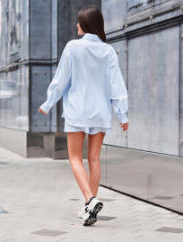 Set de vară de damă cămașă + pantaloni scurți Staff bil light blue