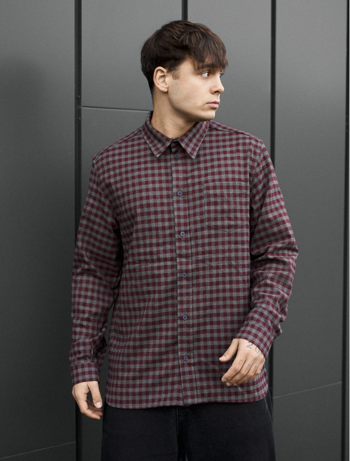 Cămașă Staff ed bordo & gray