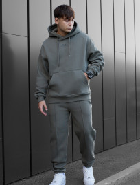 Costum de trening Staff su olive oversize fleece