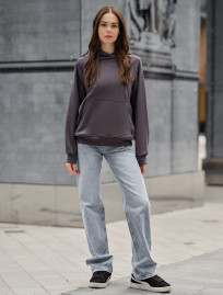 Hanorac de damă Staff dark gray logo oversize