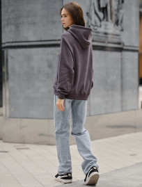 Hanorac de damă Staff dark gray logo oversize
