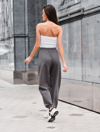 Pantaloni de trening de damă Staff flexi dark gray