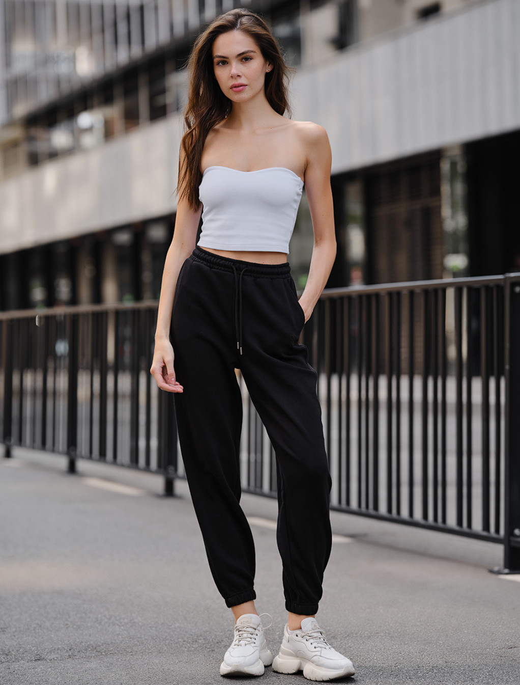 Pantaloni sport de damă Staff yo black