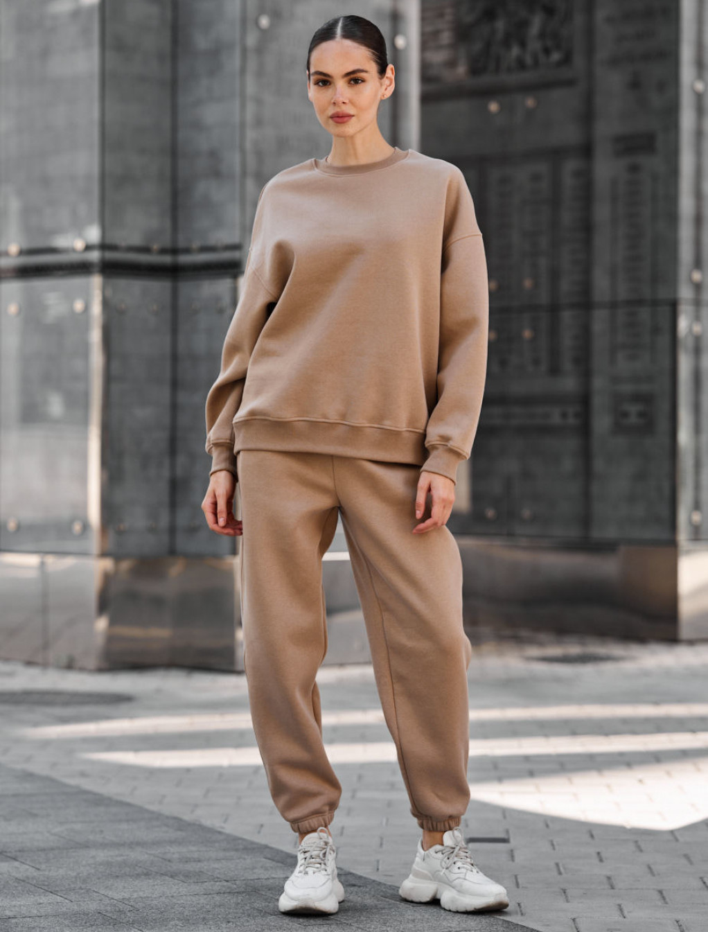 Trening de damă Staff kora light brown oversize fleece