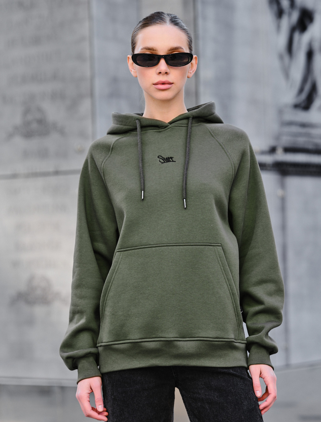 Hanorac de damă Staff am khaki oversize fleece