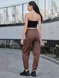 Pantaloni de trening de damă Staff nova brown fleece