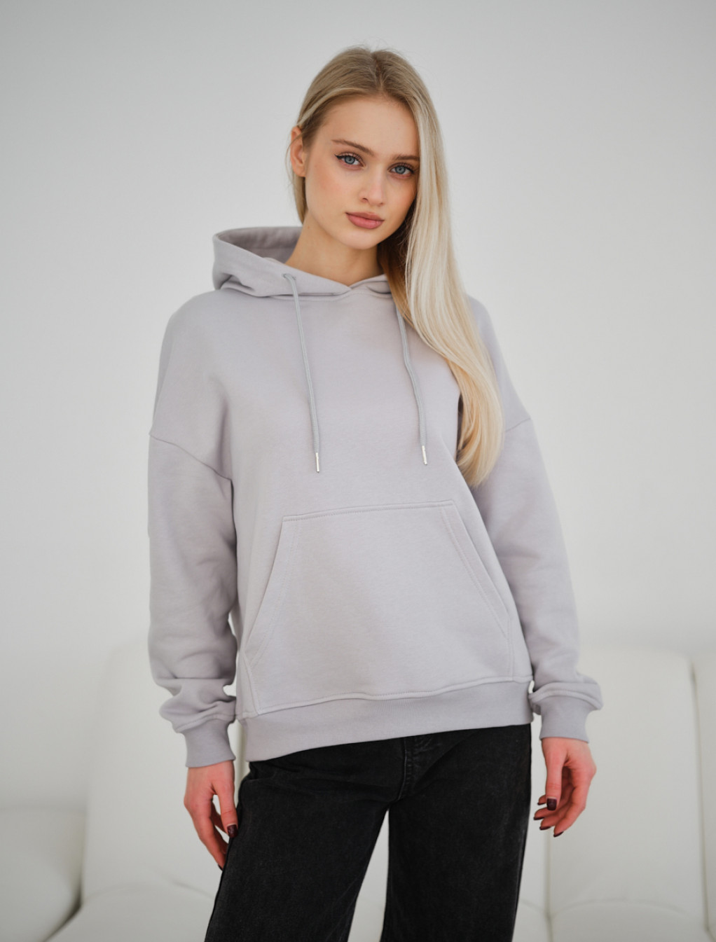 Hanorac de damă Staff vin light gray oversize