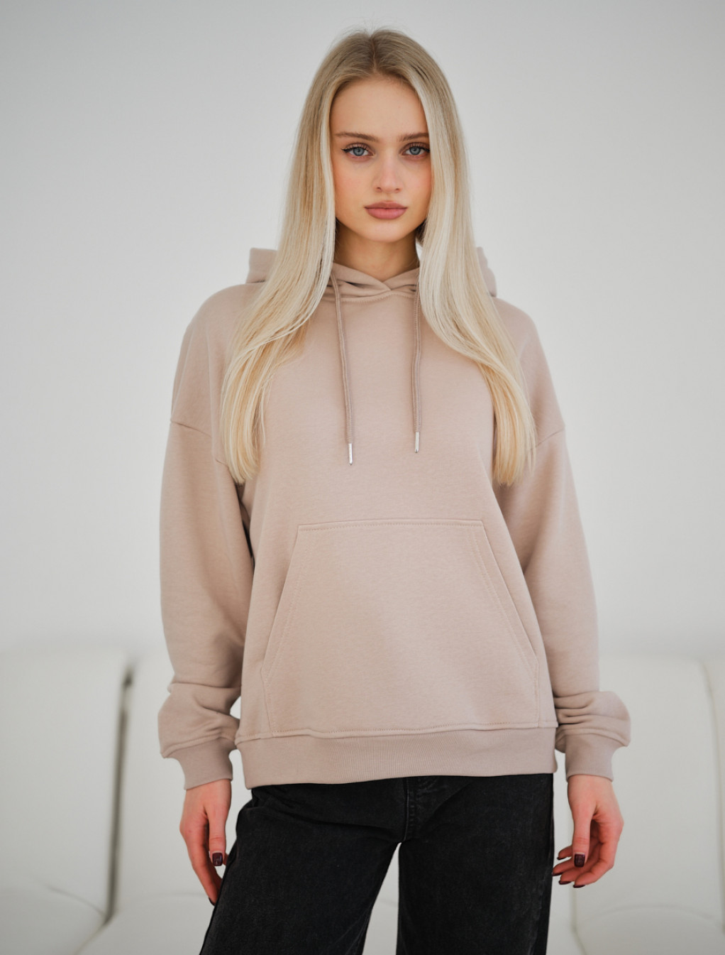 Hanorac de damă Staff vin beige oversize
