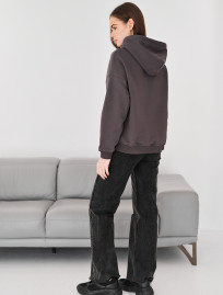 Hanorac de damă Staff vin dark gray oversize