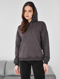 Hanorac de damă Staff vin dark gray oversize