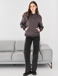 Hanorac de damă Staff vin dark gray oversize