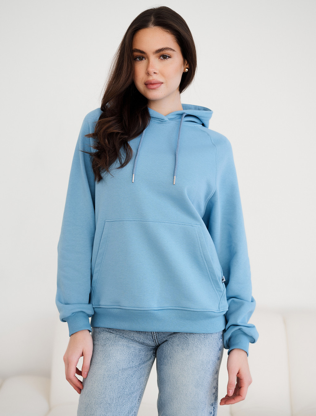 Hanorac de damă Staff am light blue oversize