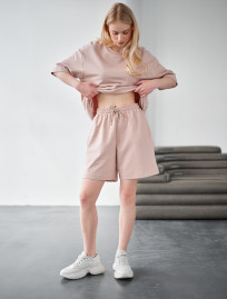 Set de vară de damă tricou + pantaloni scurți Staff de powder