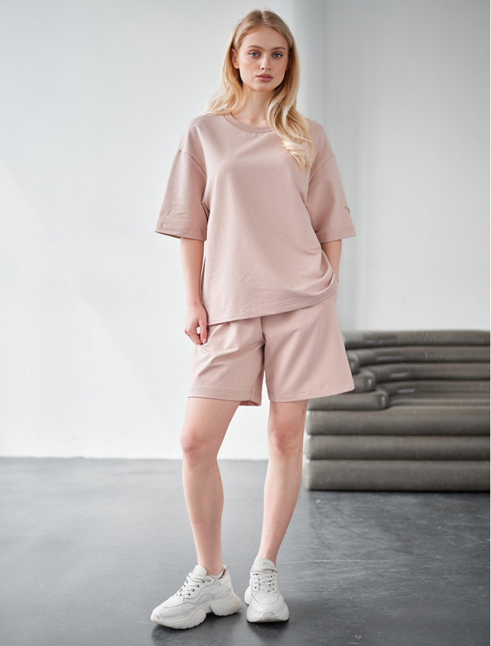 Set de vară de damă tricou + pantaloni scurți Staff de powder