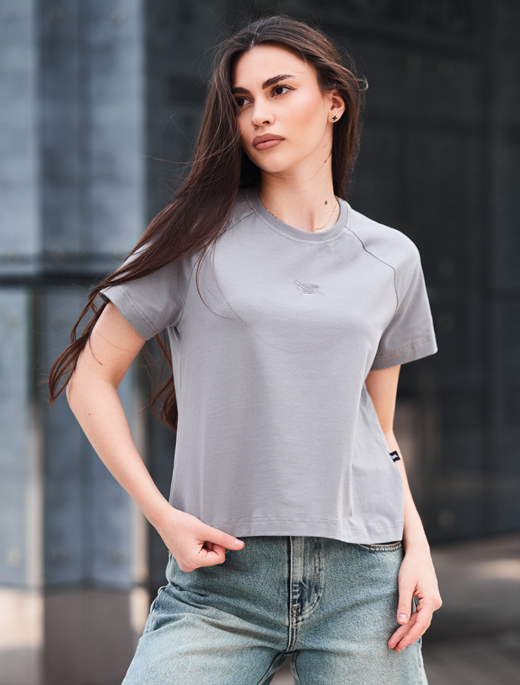 Tricou de damă Staff ice logo gray