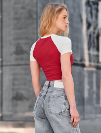 Tricou de damă Staff lo red & white