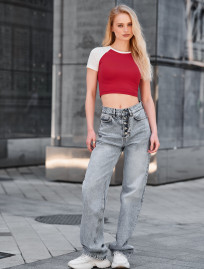 Tricou de damă Staff lo red & white