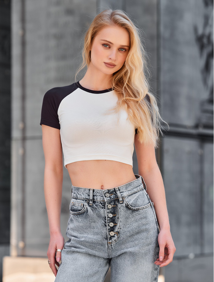 Tricou de damă Staff lo white & black