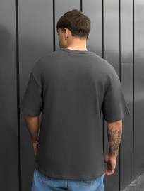 Tricou Staff be dark gray oversize