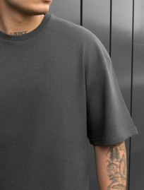 Tricou Staff be dark gray oversize