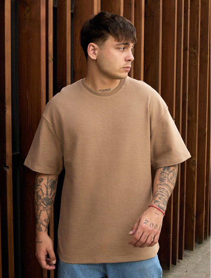 Tricou Staff be brown oversize
