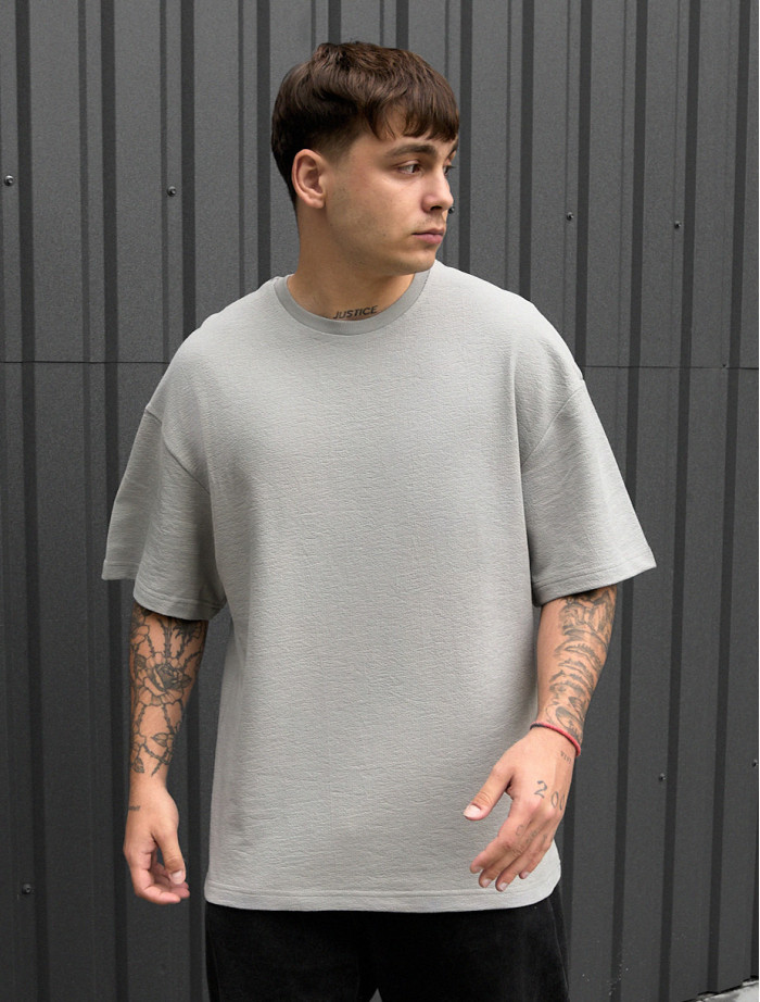 Tricou Staff be gray oversize