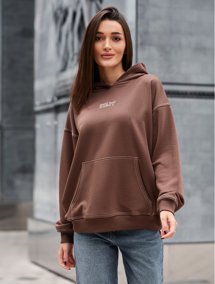 Hanorac de damă Staff ue brown oversize