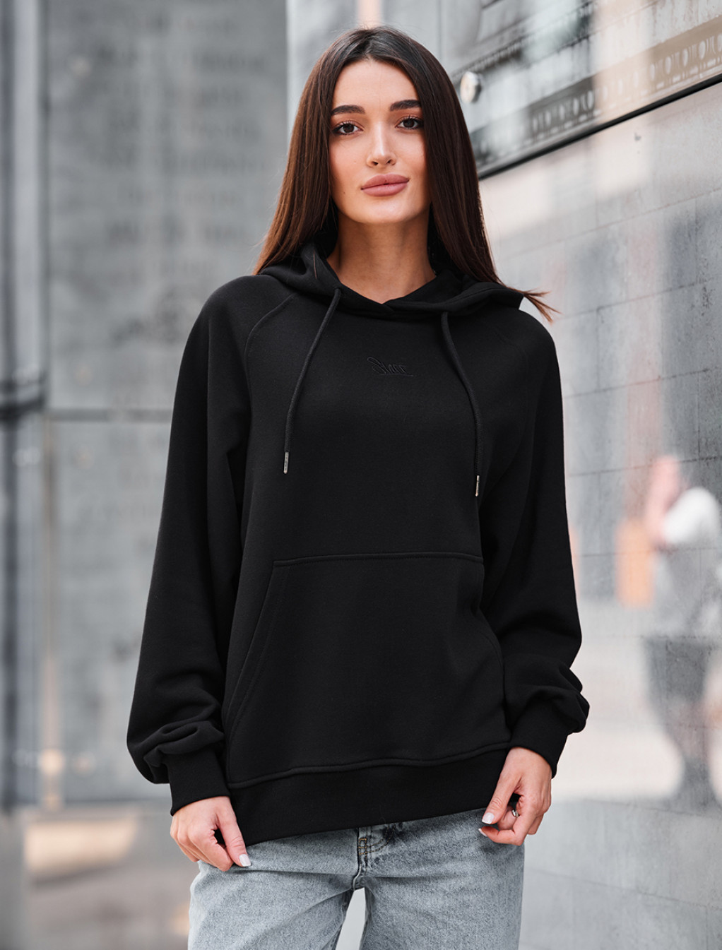 Hanorac de damă Staff amo black logo oversize