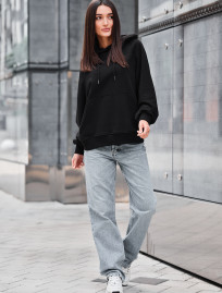 Hanorac de damă Staff amo black logo oversize