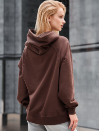Hanorac de damă Staff amo brown logo oversize