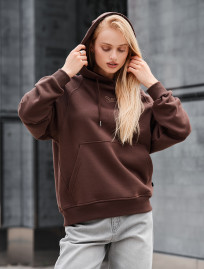 Hanorac de damă Staff amo brown logo oversize