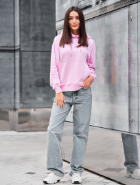 Hanorac de damă Staff amo light pink logo oversize