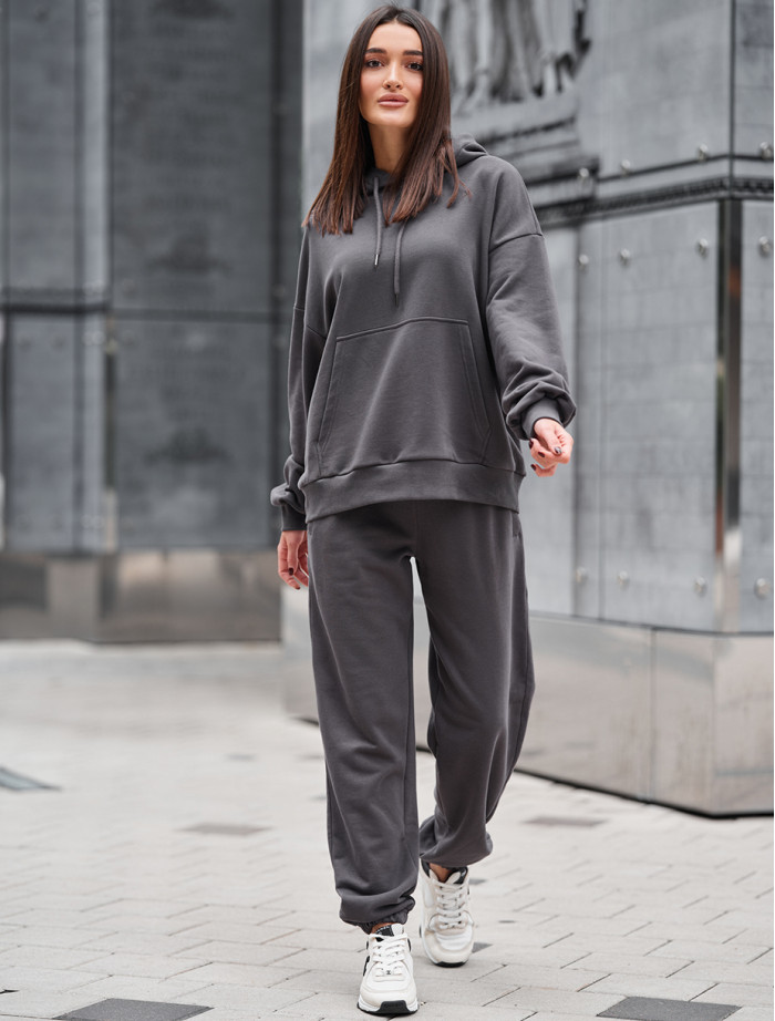 Costum de trening de damă Staff po dark gray oversize