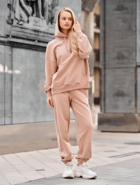 Costum de trening de damă Staff po dark beige oversize