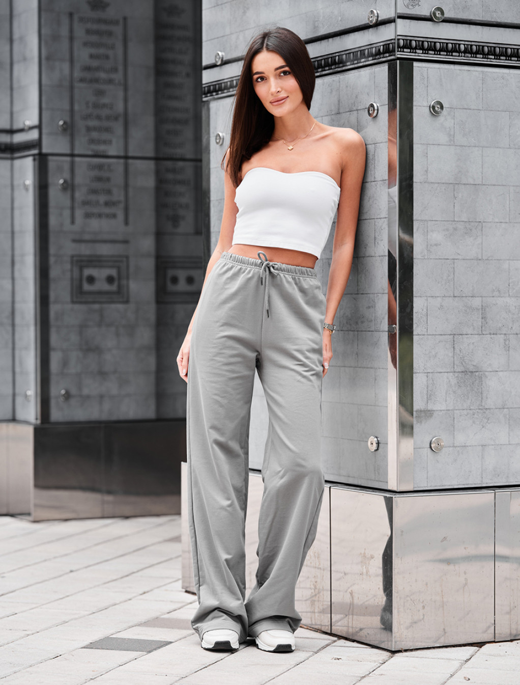 Pantaloni de damă Staff pa light gray