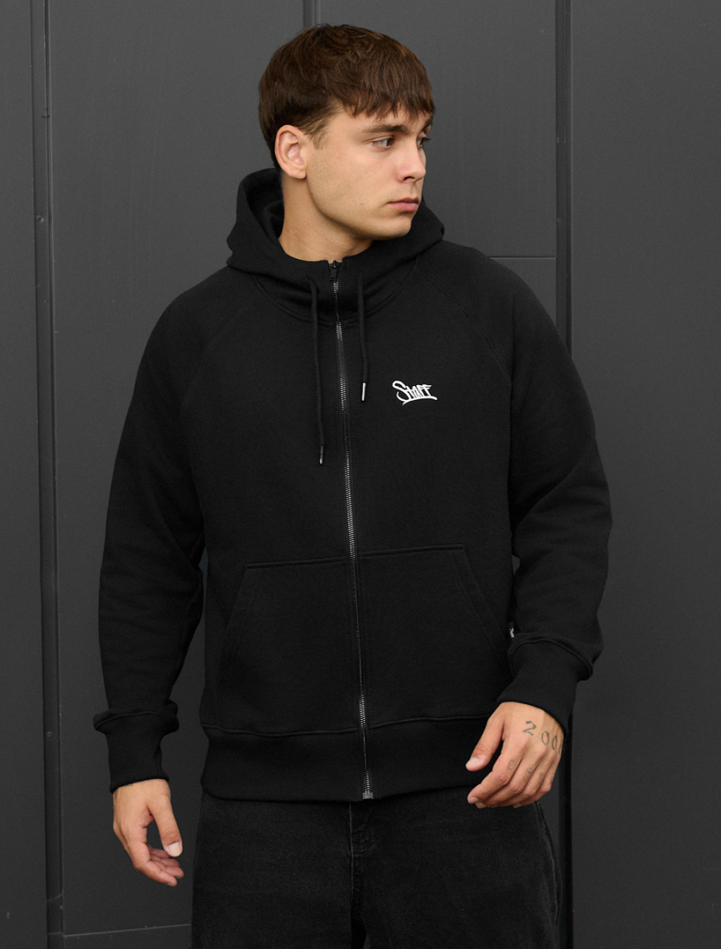 Hanorac Staff black logo zip