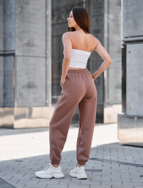 Pantaloni de trening de damă Staff yo light brown fleece