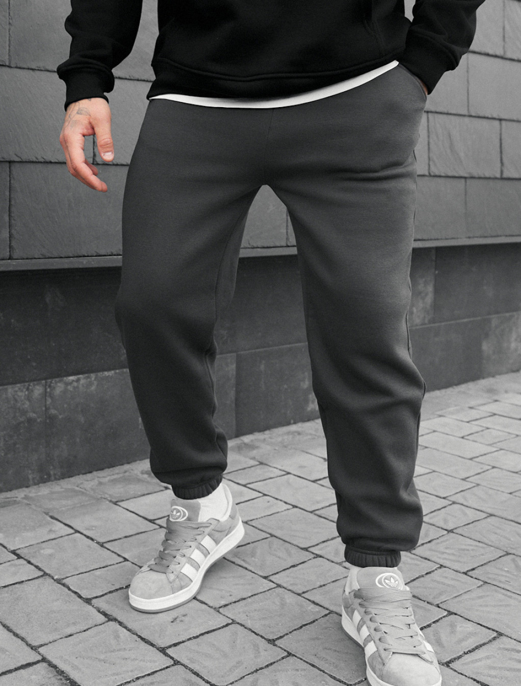 Pantaloni de trening  Staff fad dark gray fleece