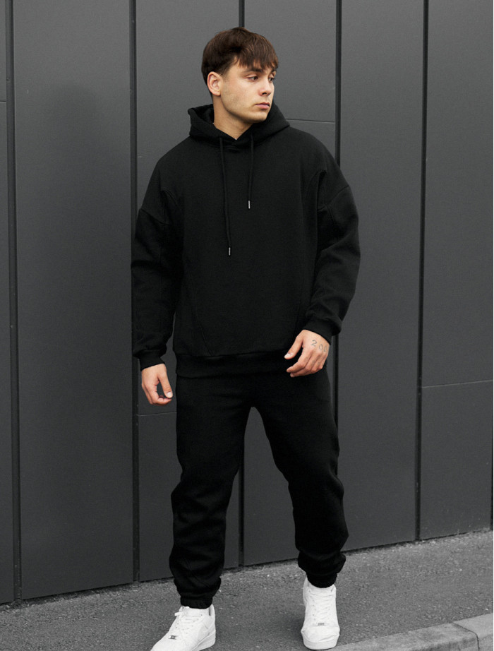 Costum de trening Staff bel black oversize fleece