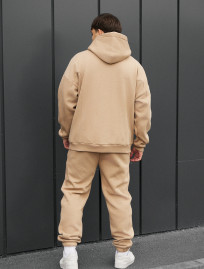 Costum de trening Staff bel beige oversize fleece