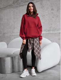 Hanorac de damă Staff bordo oversize fleece