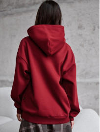 Hanorac de damă Staff bordo oversize fleece