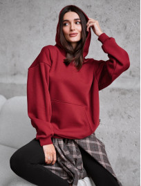 Hanorac de damă Staff bordo oversize fleece