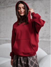Hanorac de damă Staff bordo oversize fleece