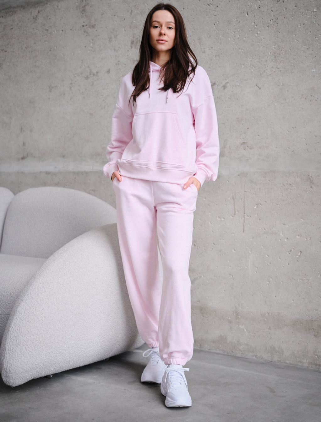 Costum de trening de damă Staff sem light pink oversize