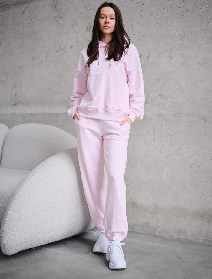 Costum de trening de damă Staff sem light pink oversize