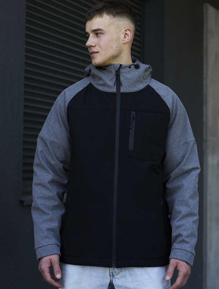 Geacă Staff soft shell bo gray melange & black