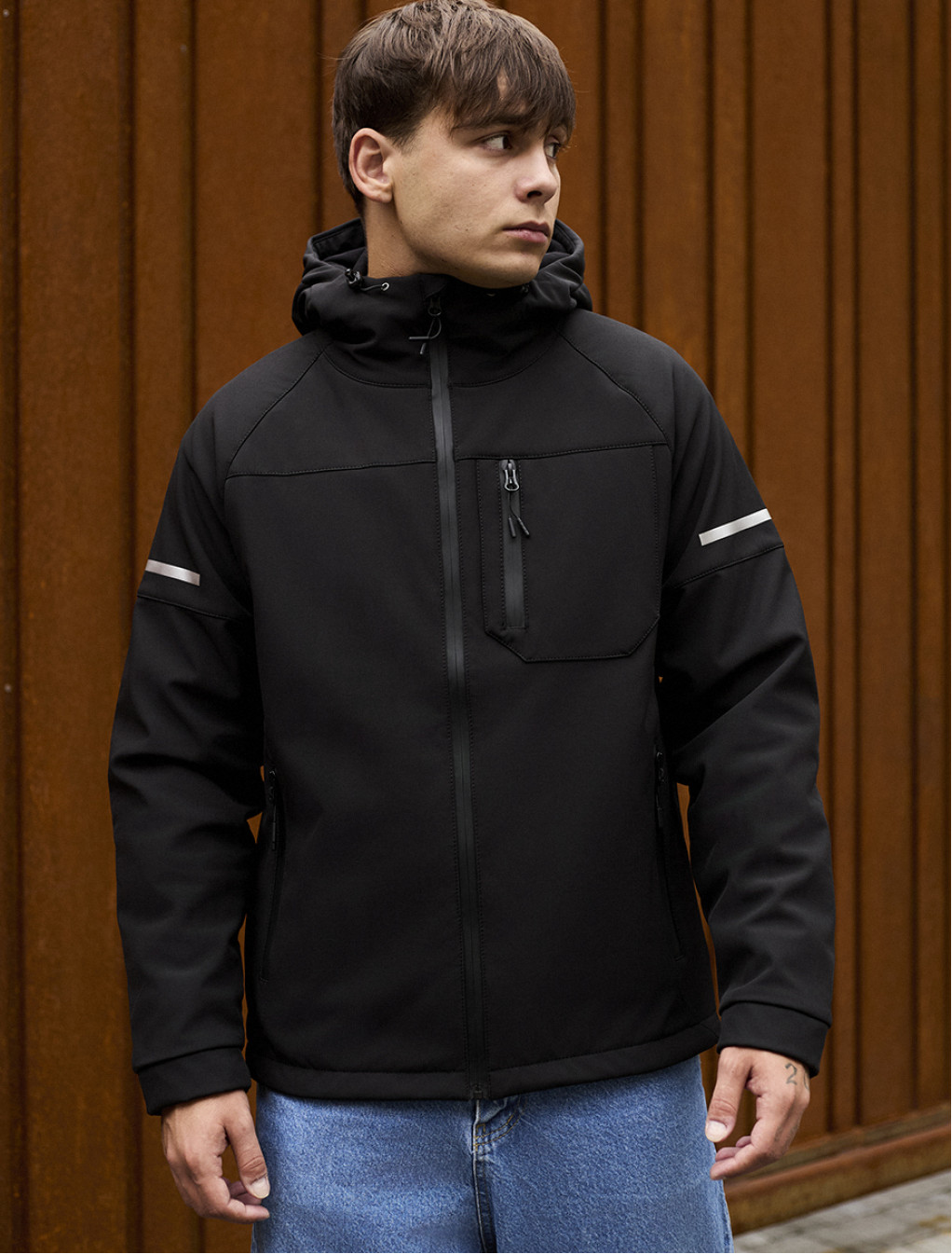 Geacă Staff soft shell bo black reflective